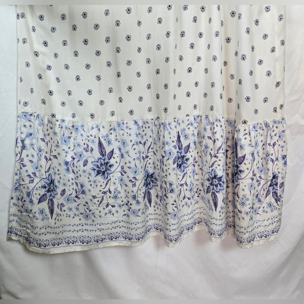 Old‎ Navy Womens Blue White Floral Smocked Fit & Flare Midi Peasant Dress XL New - Picture 10 of 14